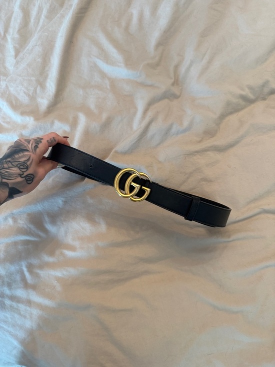 Gucci Accessories - Gucci Black Leather Belt with Gold Double G Buckle